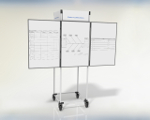 Whiteboards, noticeboards, leaflet dispensers, screens and similar flat items can be mounted into the frame to complete the Info Cube.